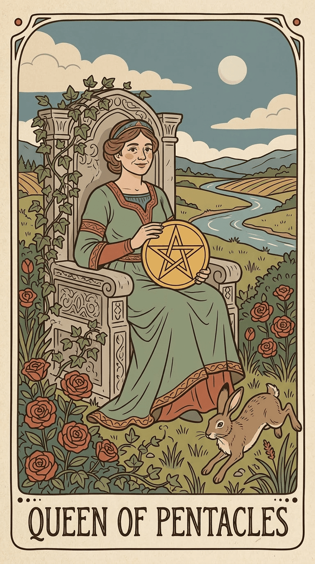 Queen of Pentacles tarot card