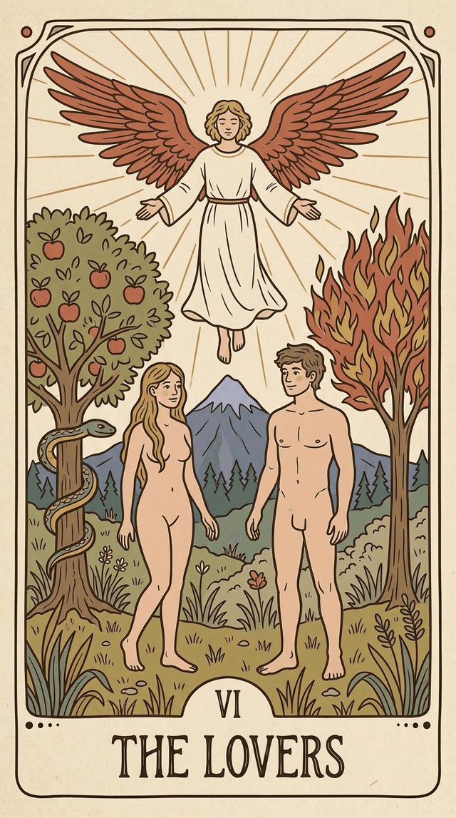 The Lovers tarot card
