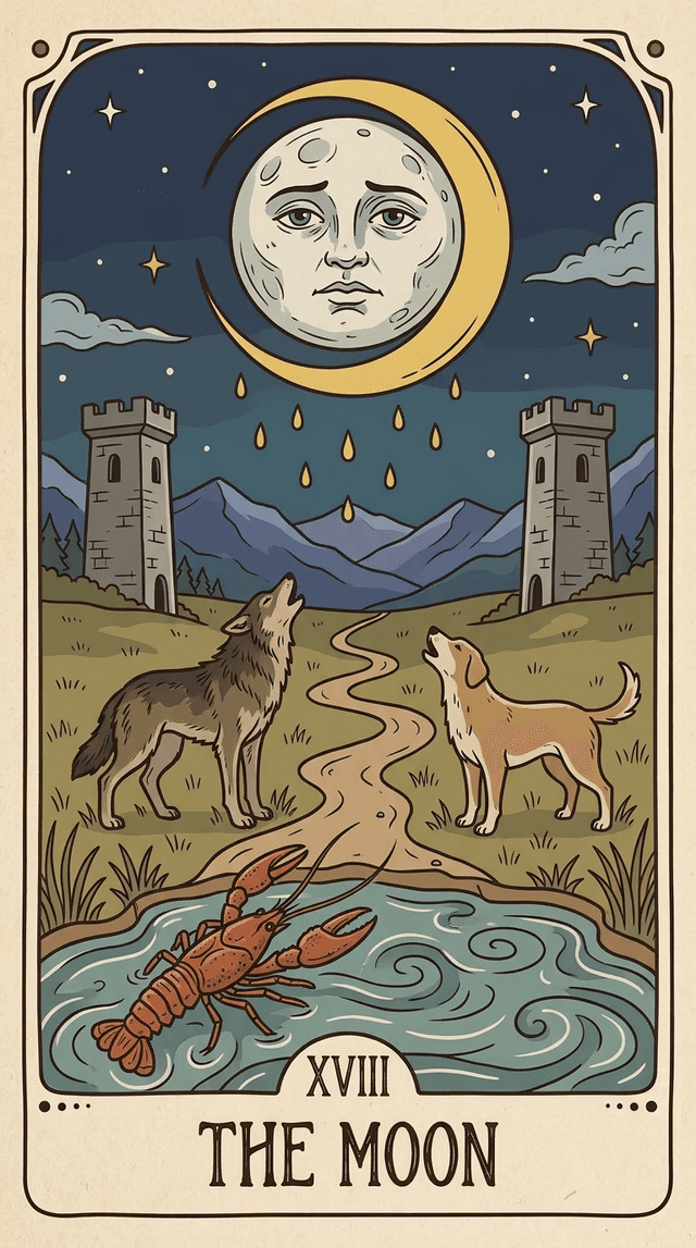 The Moon tarot card