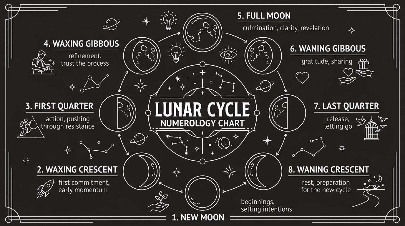 Moon phases illustration