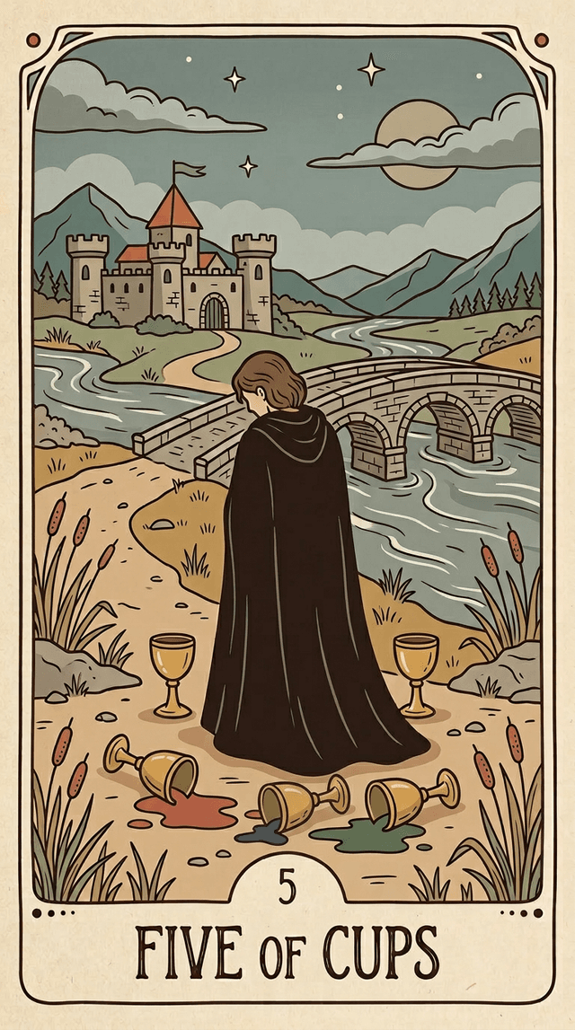 Five of Cups tarot card