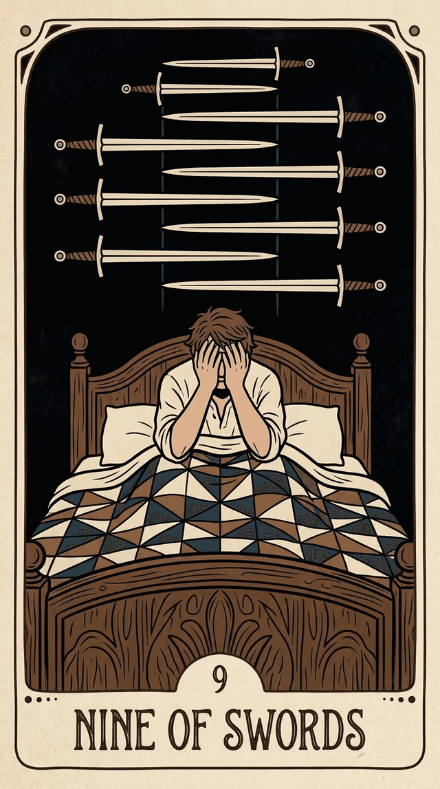 Nine of Swords tarot card